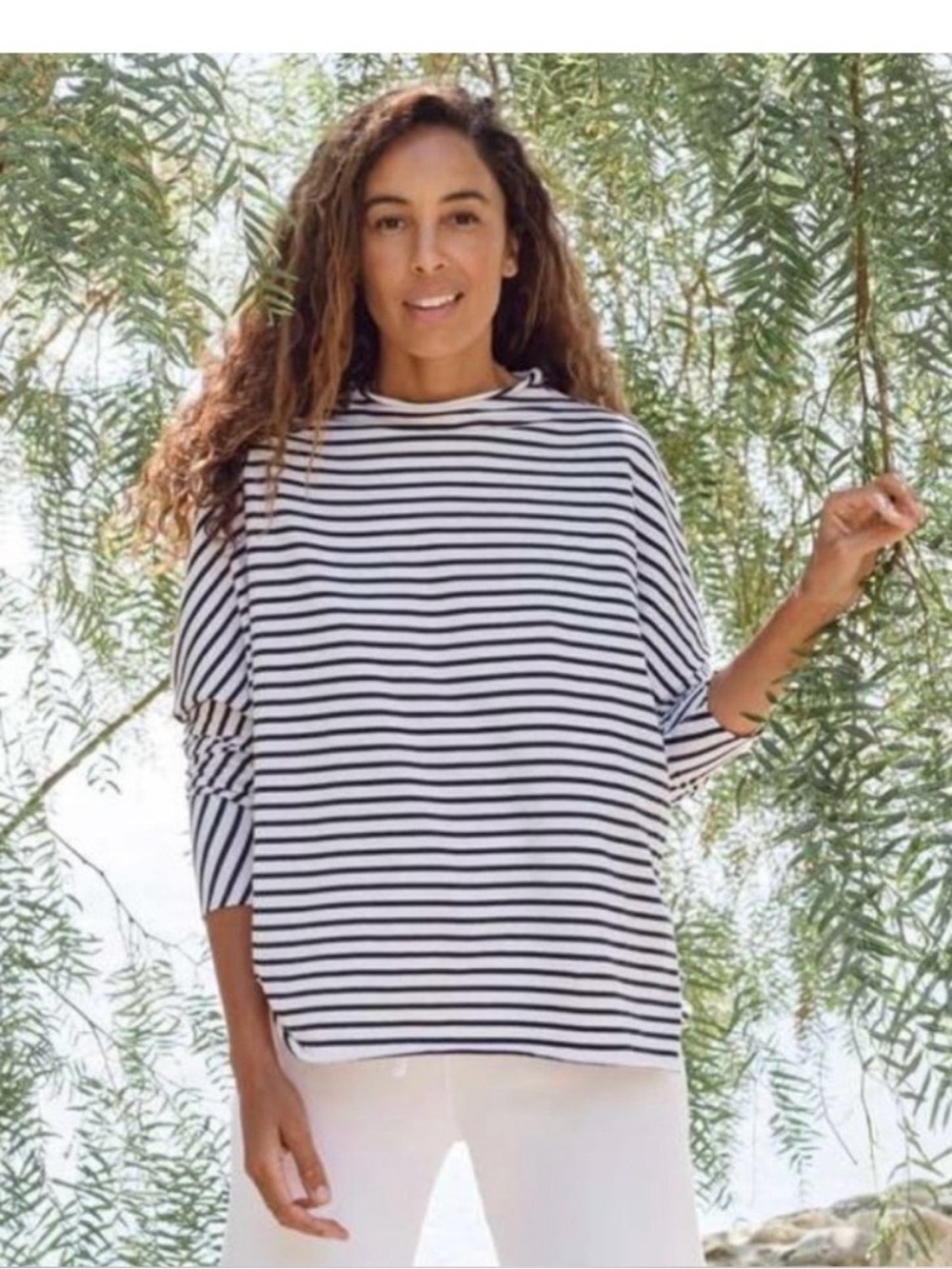 Frank & Eileen Striped Funnel Neck Top & Shorts -